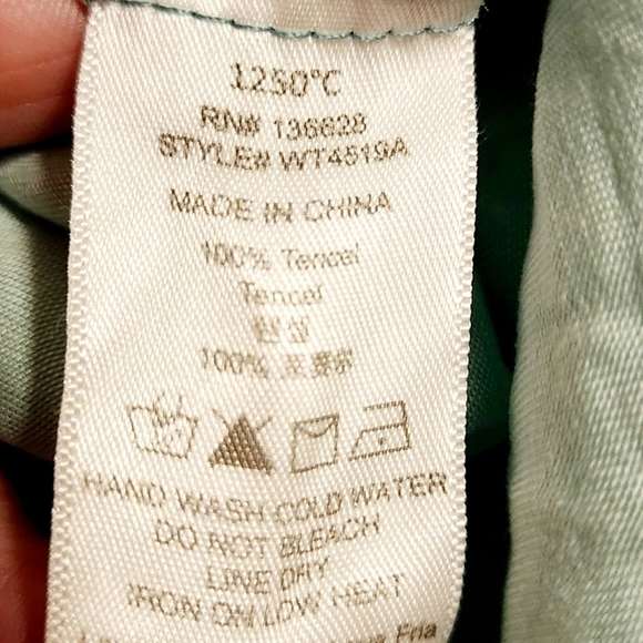 1250°C Light Teal Sleeveless Top Raw Frayed Hem Women's Medium M Pocket Soft EUC - Picture 7 of 7